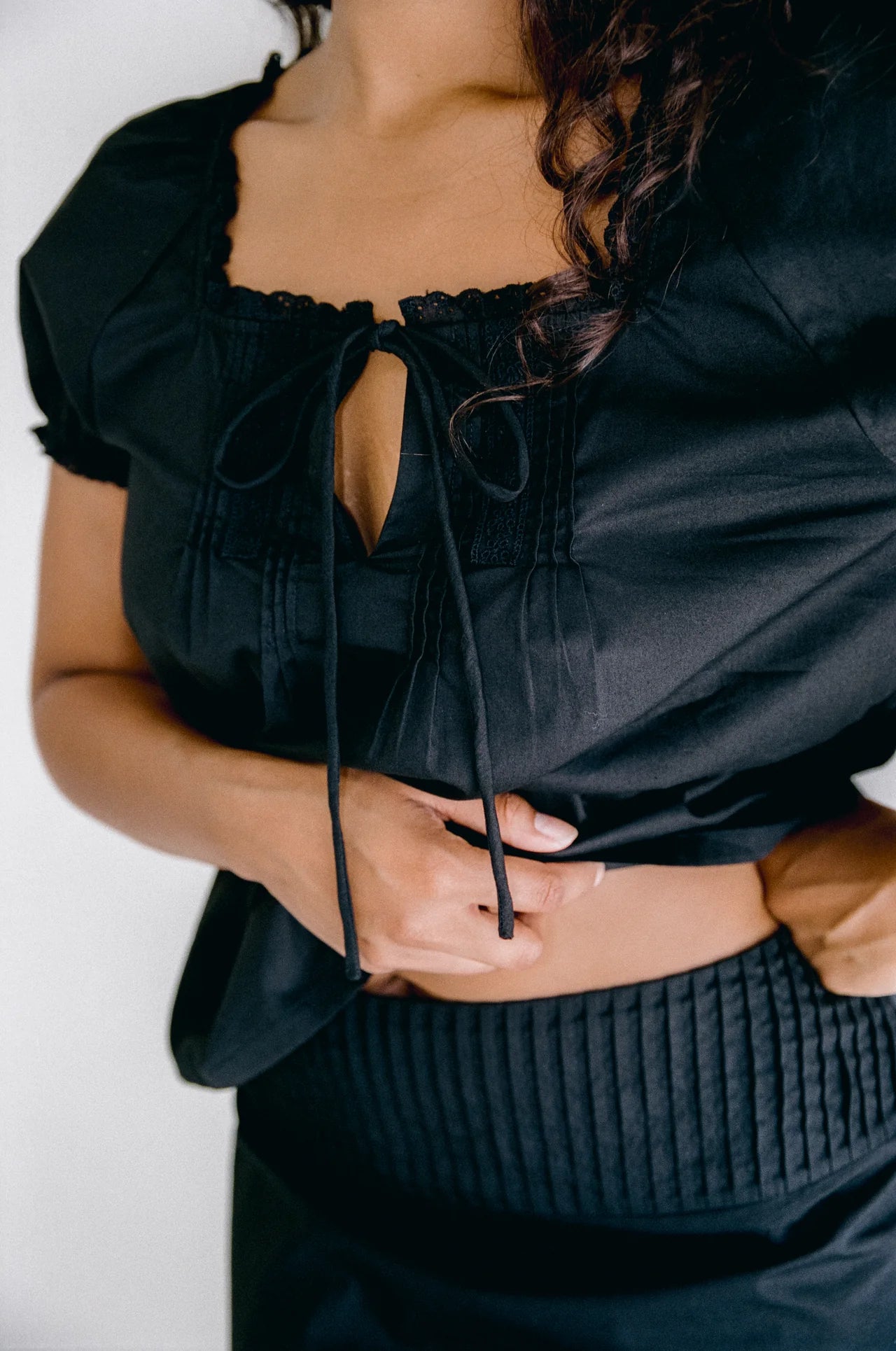 Scout Pintucked Blouse Black