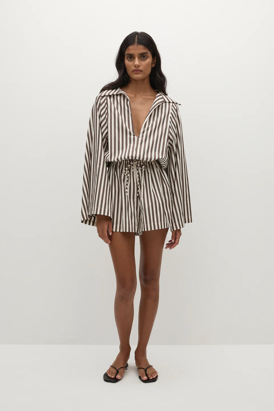 Faithfull The Brand Aksel Playsuit Espresso Laneway Boutique