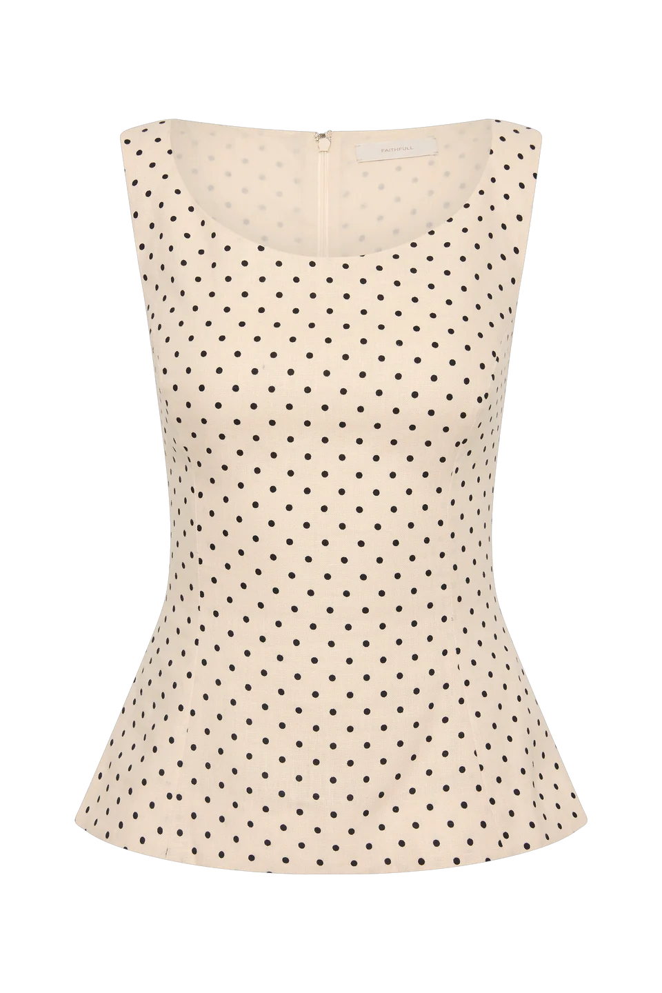 Iria Top Polka Dot Cream Black