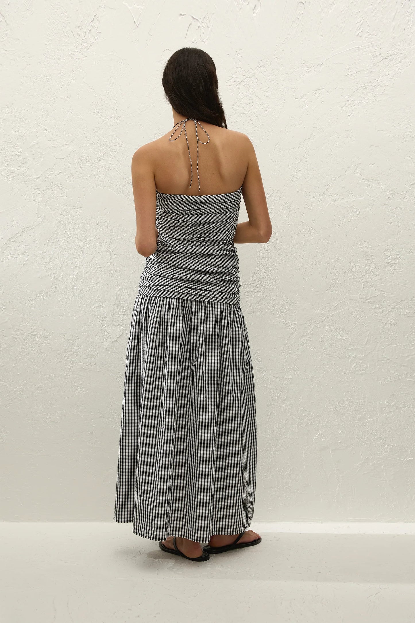 Vento Midi Dress Black Gingham