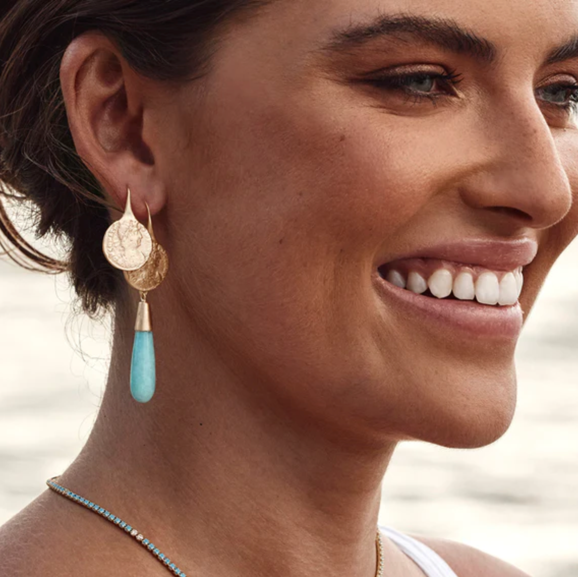 Gold Ancient Coin Earrings