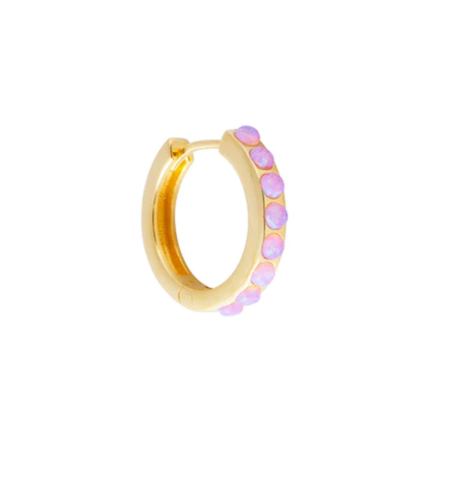 Pink Opal Crystal Midi Hoops
