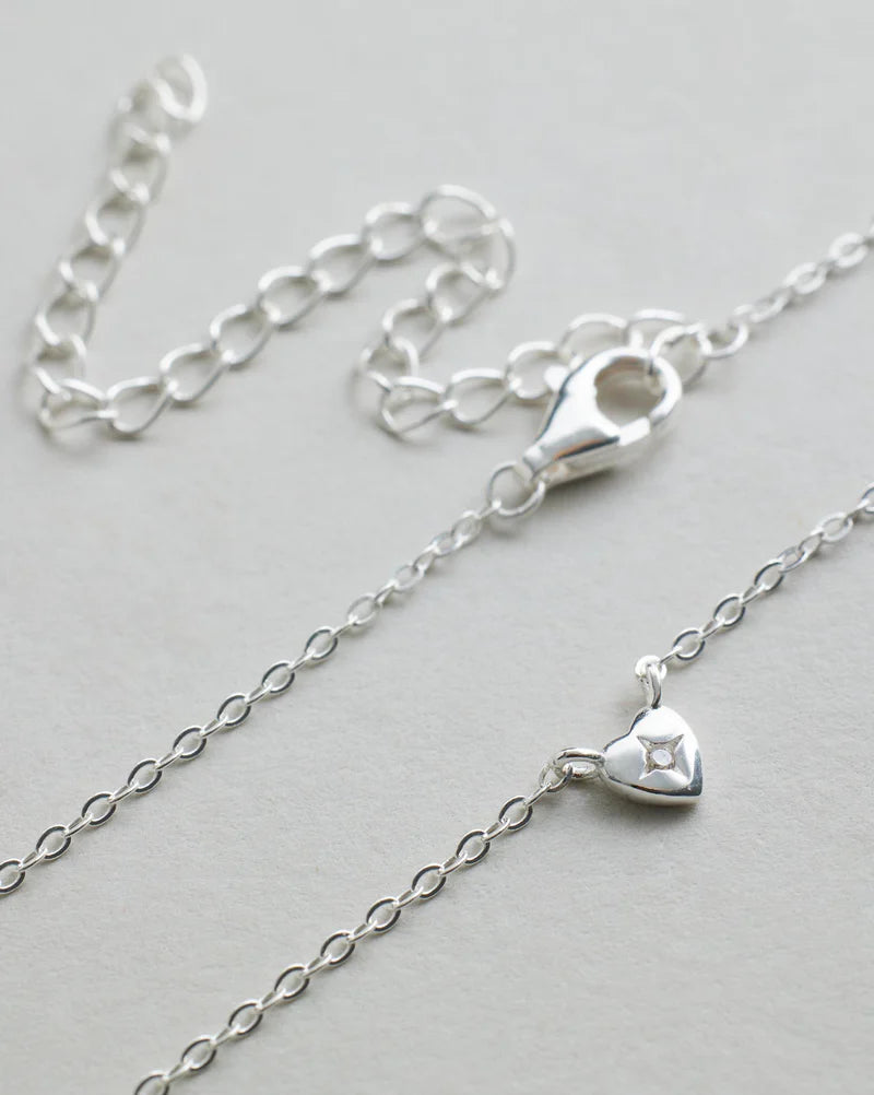 Mini Heart Necklace Silver