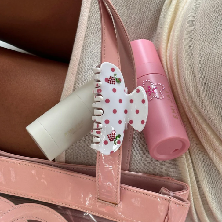 Emi Jay Sweetheart Clip in Coconut Berry Dot
