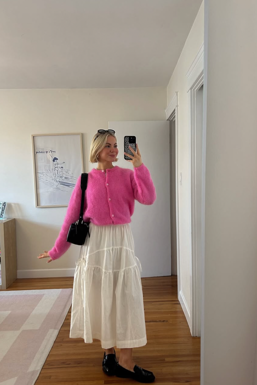 Olivia Mohair cardigan Rose