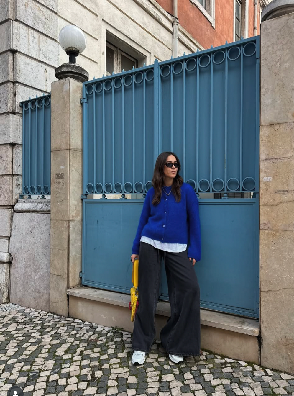 Olivia Mohair cardigan Eletric Blue