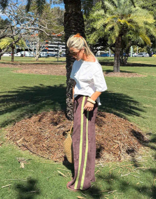 La Boheme Girls Viva Terry Pant Choc Lime