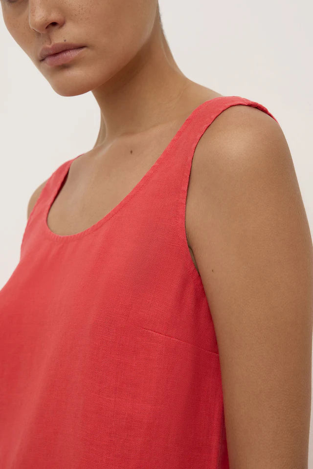 Selma Linen Mini Dress Chilli