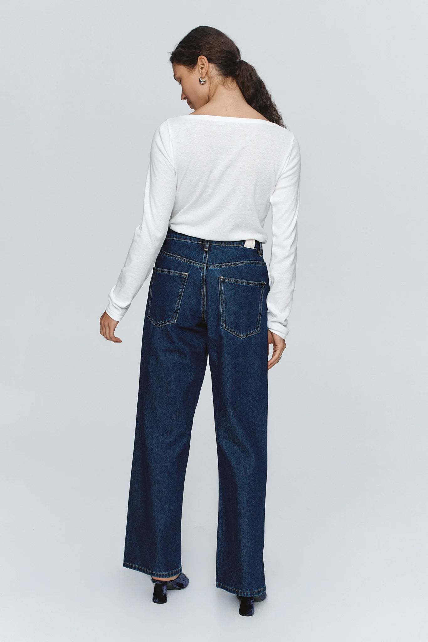 Wide Leg Jean Washed Indigo