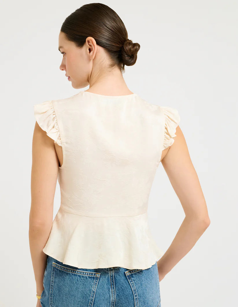Wisteria Top Ivory Jacquard