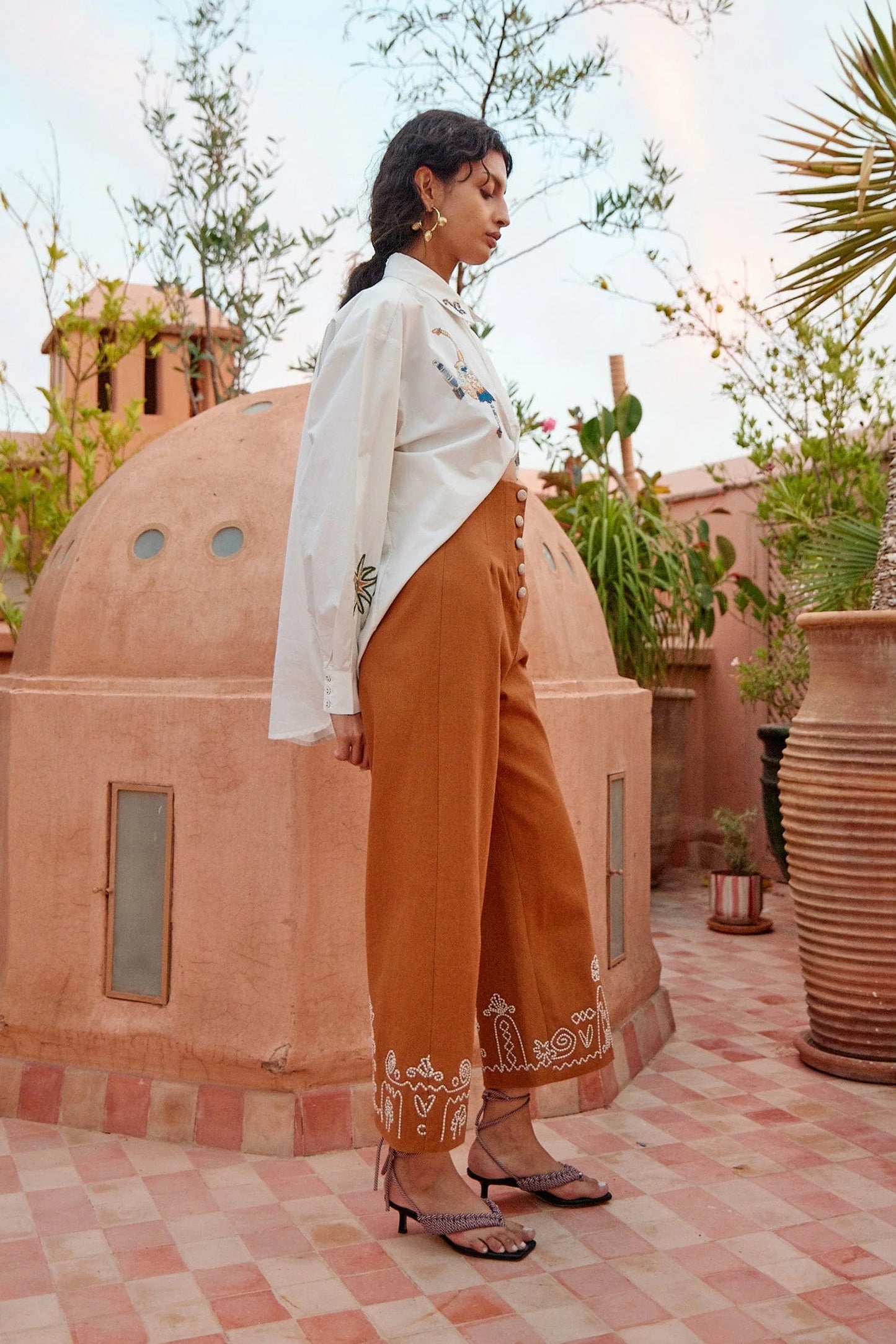 Carmine Embroidered Shirt