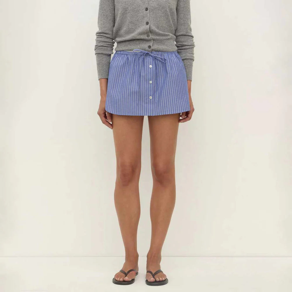 Anais Stripe Skirt Drift White Stripe