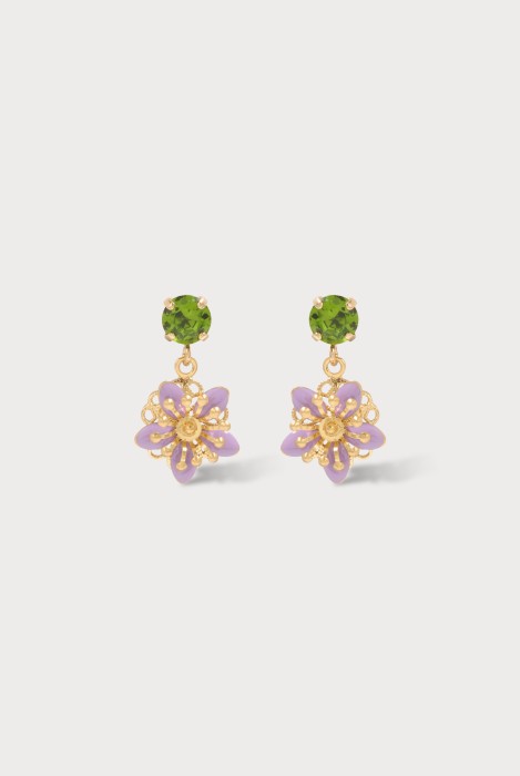 Julie Sion Baby Camelia Earrings Mauve