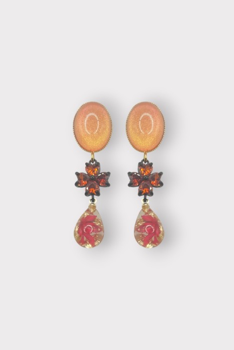 Julie Sion Lueur Flower Earrings Orange
