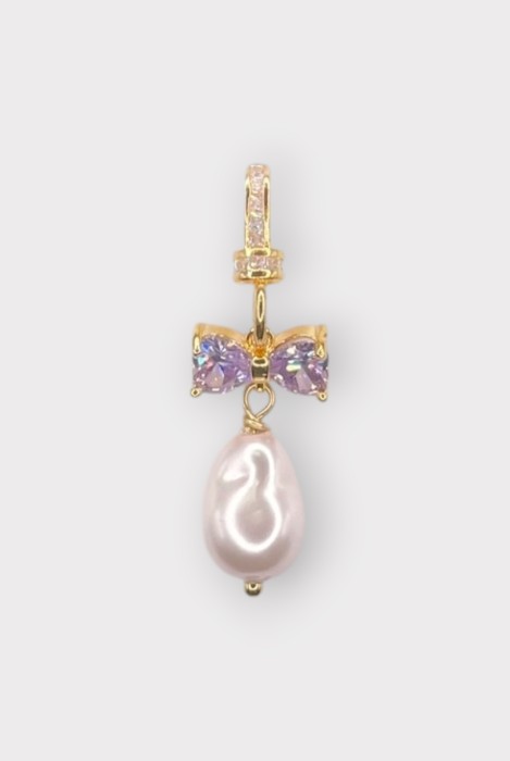 Julie Sion Guimauve Pearl Pendant Charm Mauve