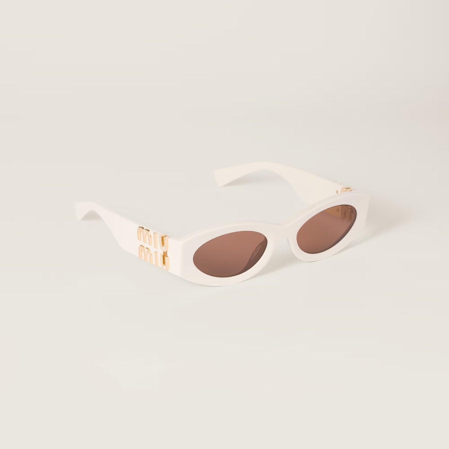 Miu Miu Oval Sunglasses 0MU 11WS Cream