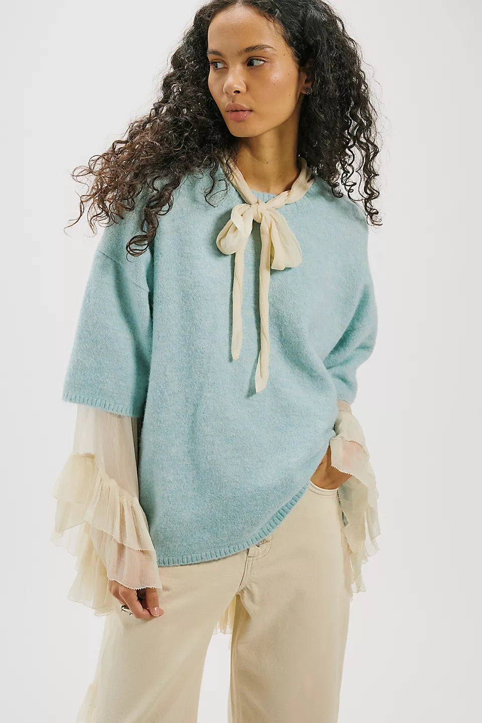 Margot SoftSpun Sweater Tee Angel Falls Melange