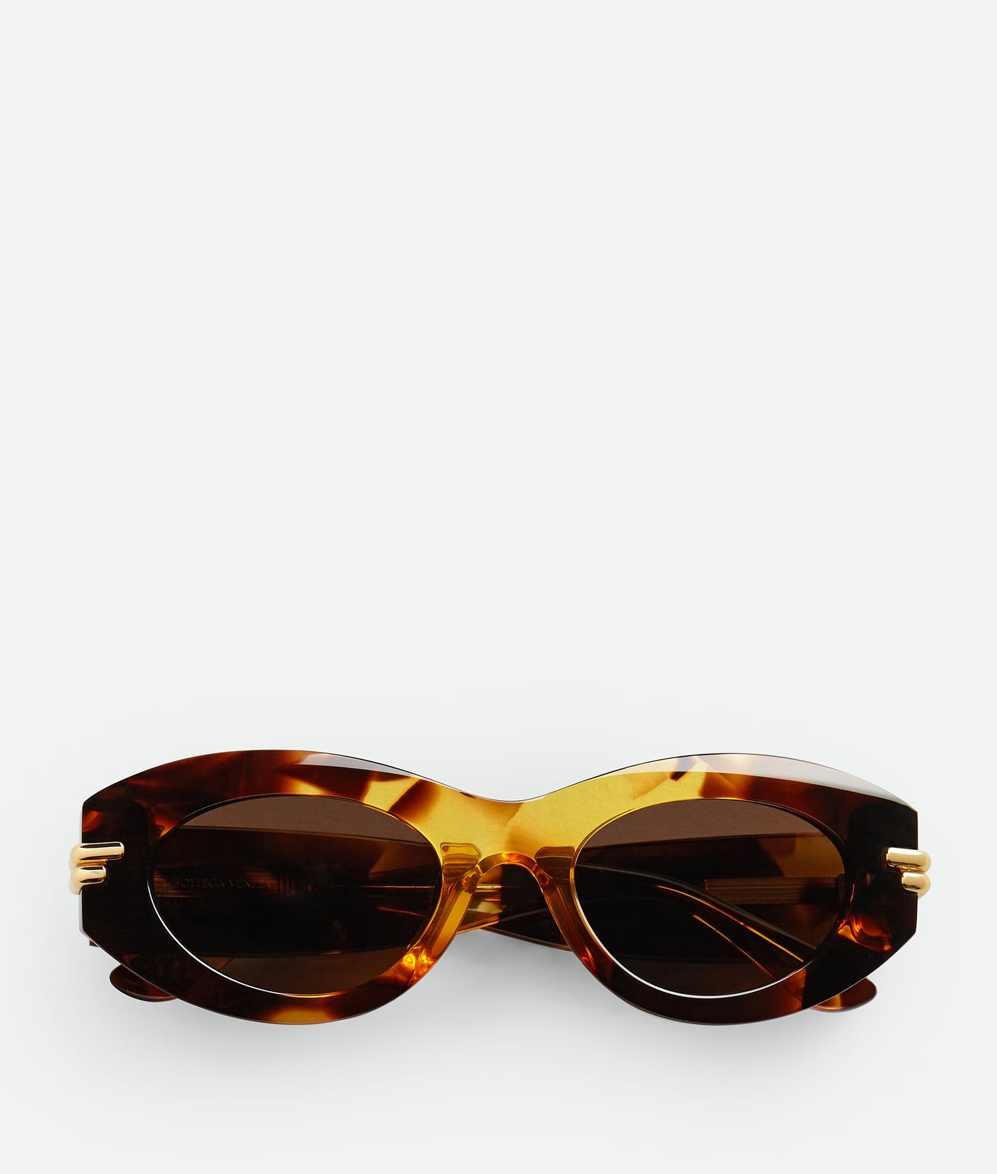 Bottega Veneta Mitre Oval Sunglasses Havana BV1322S002