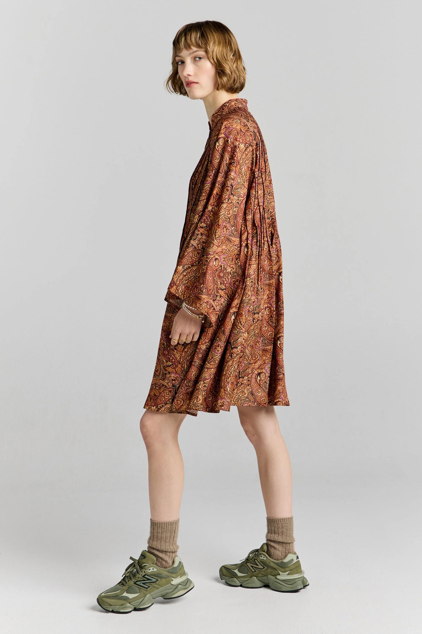 Glaze Dress Burgundy Multi