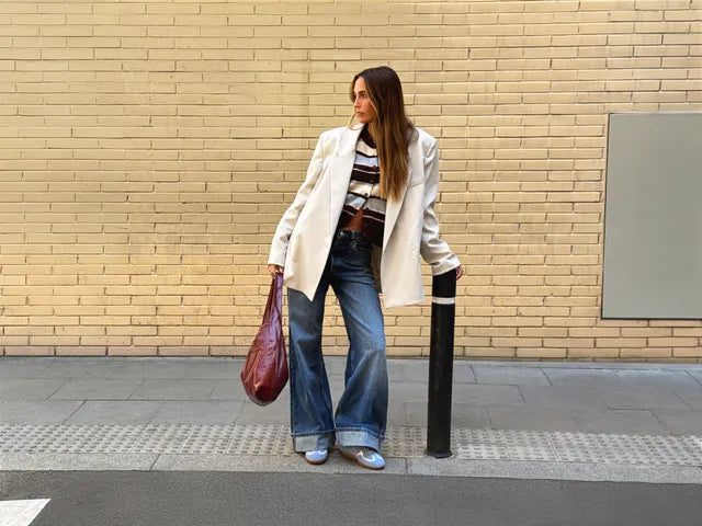 Tb 490 Rife Cornflower Blue Cream Leather Sneakers