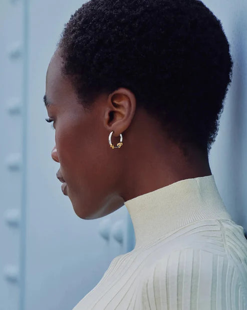 Lucy Williams Knot Small Hoop Earrings Silver