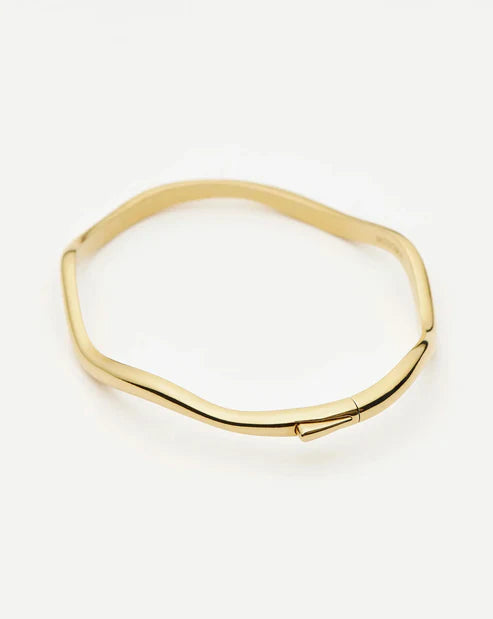 Molten Classic Hinged Bangle Gold