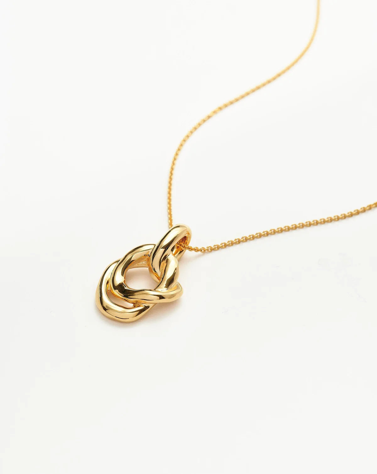 Molten Twisted Double Pendant Necklace Gold