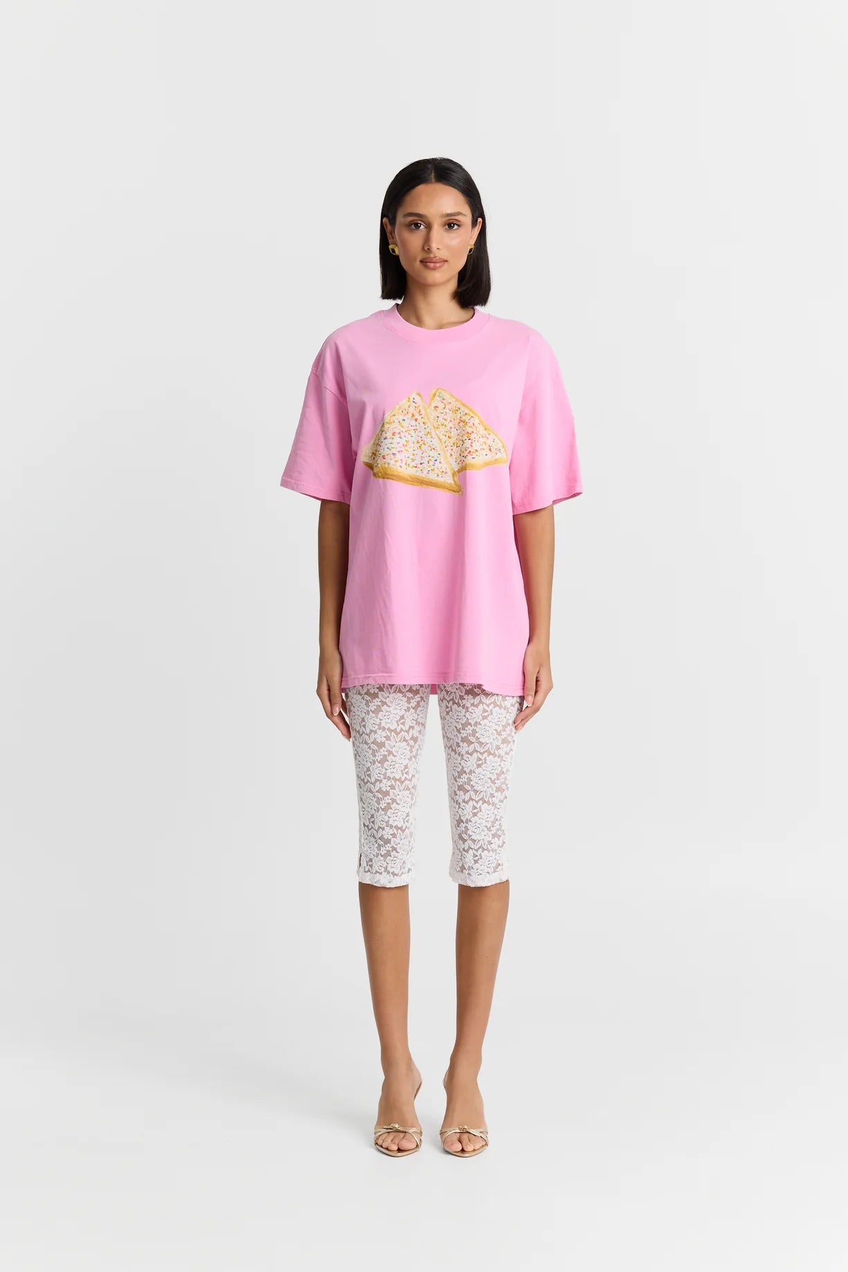 Fairy Bread Acid Wash Oversize Tee Pink