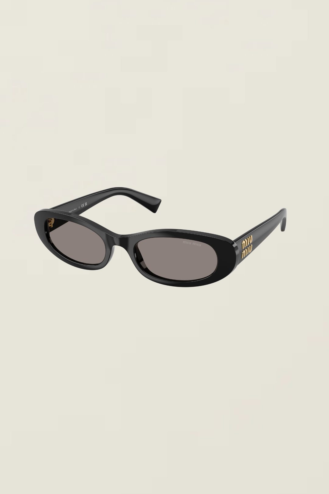 Miu Miu Oval Sunglasses Black 0MU C02SF