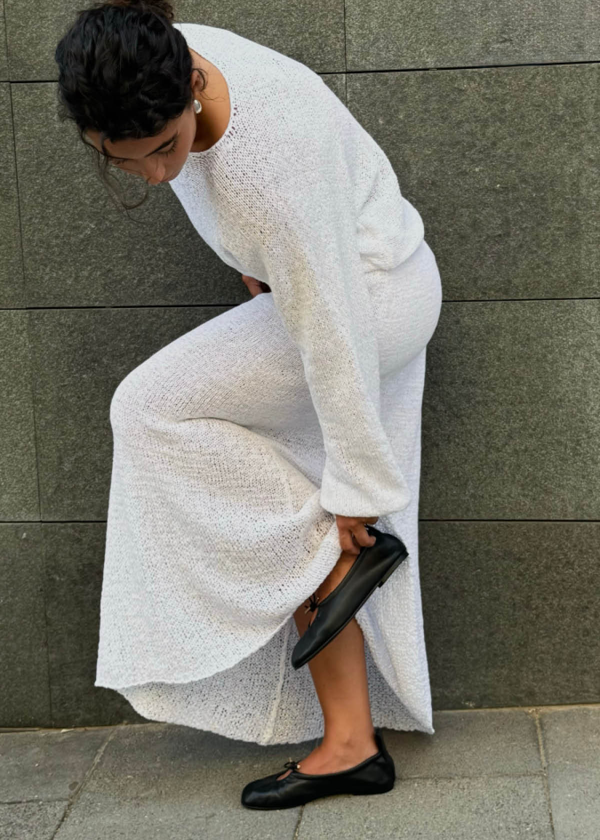 Rosalind Black Leather Ballet Flats