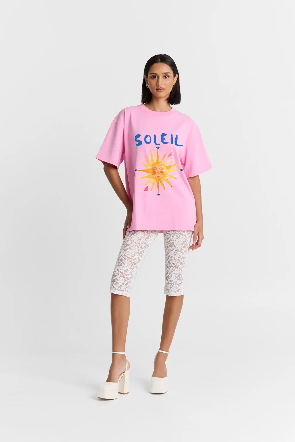Soleil Oversize Wash Tee Pink