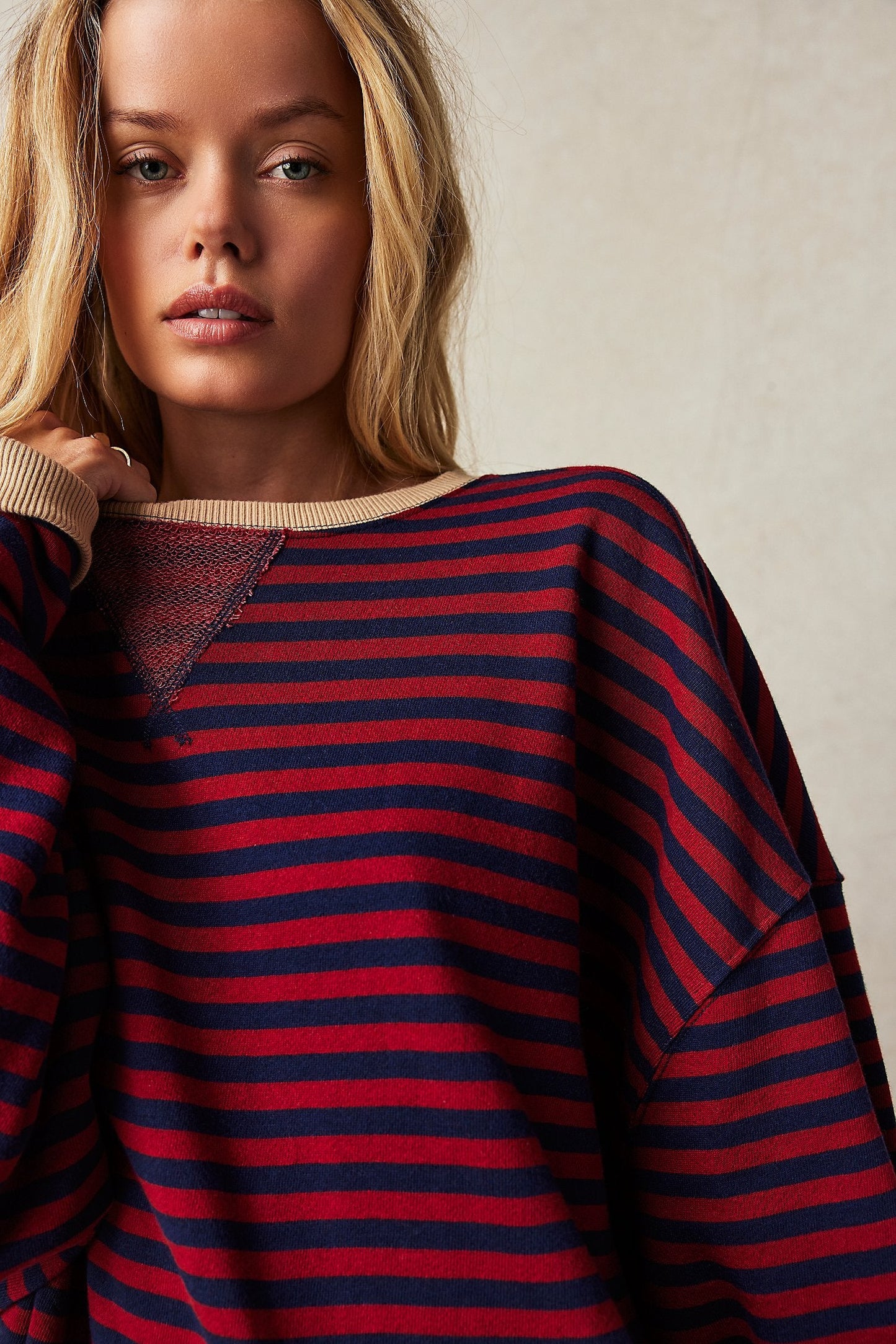 Classic Striped Oversized Crewneck Nautical