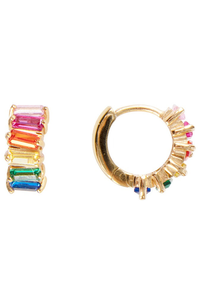 Rainbow Baguette Cluster Huggies