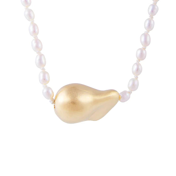 Golden Baroque Pearl Necklace