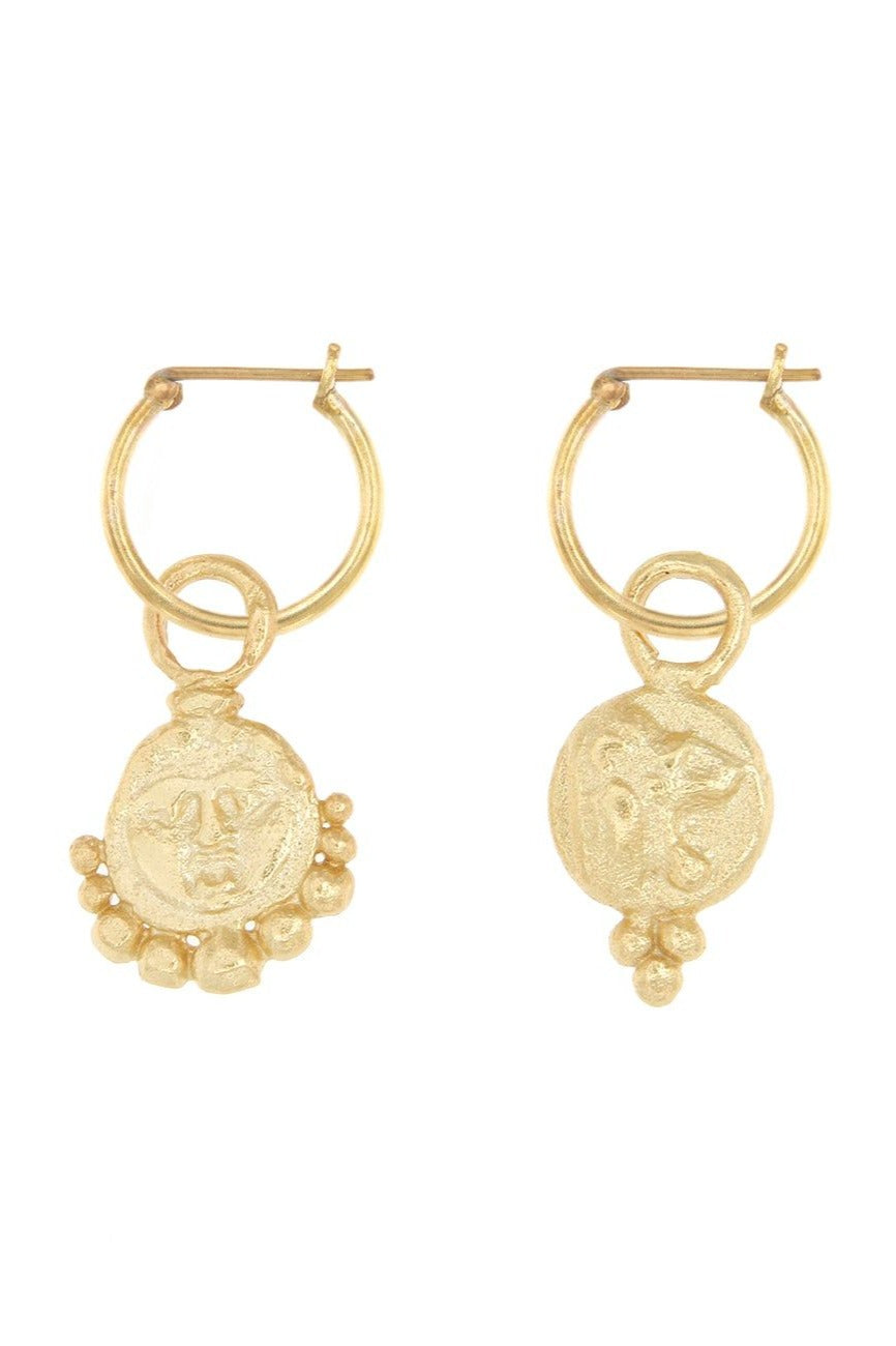 Gorgoneion Lion Hoops Gold