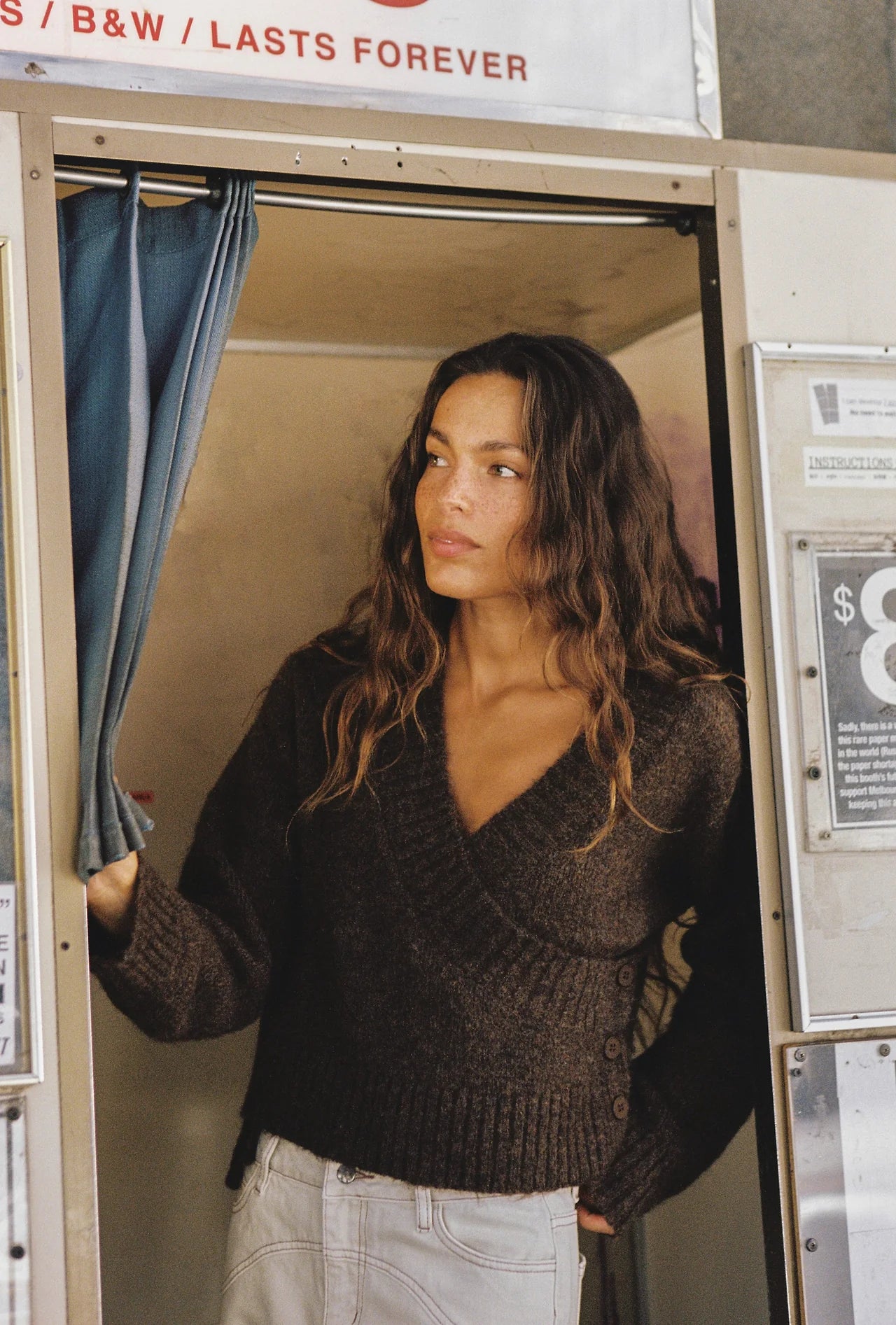 Serena Wrap Cardigan Brunette