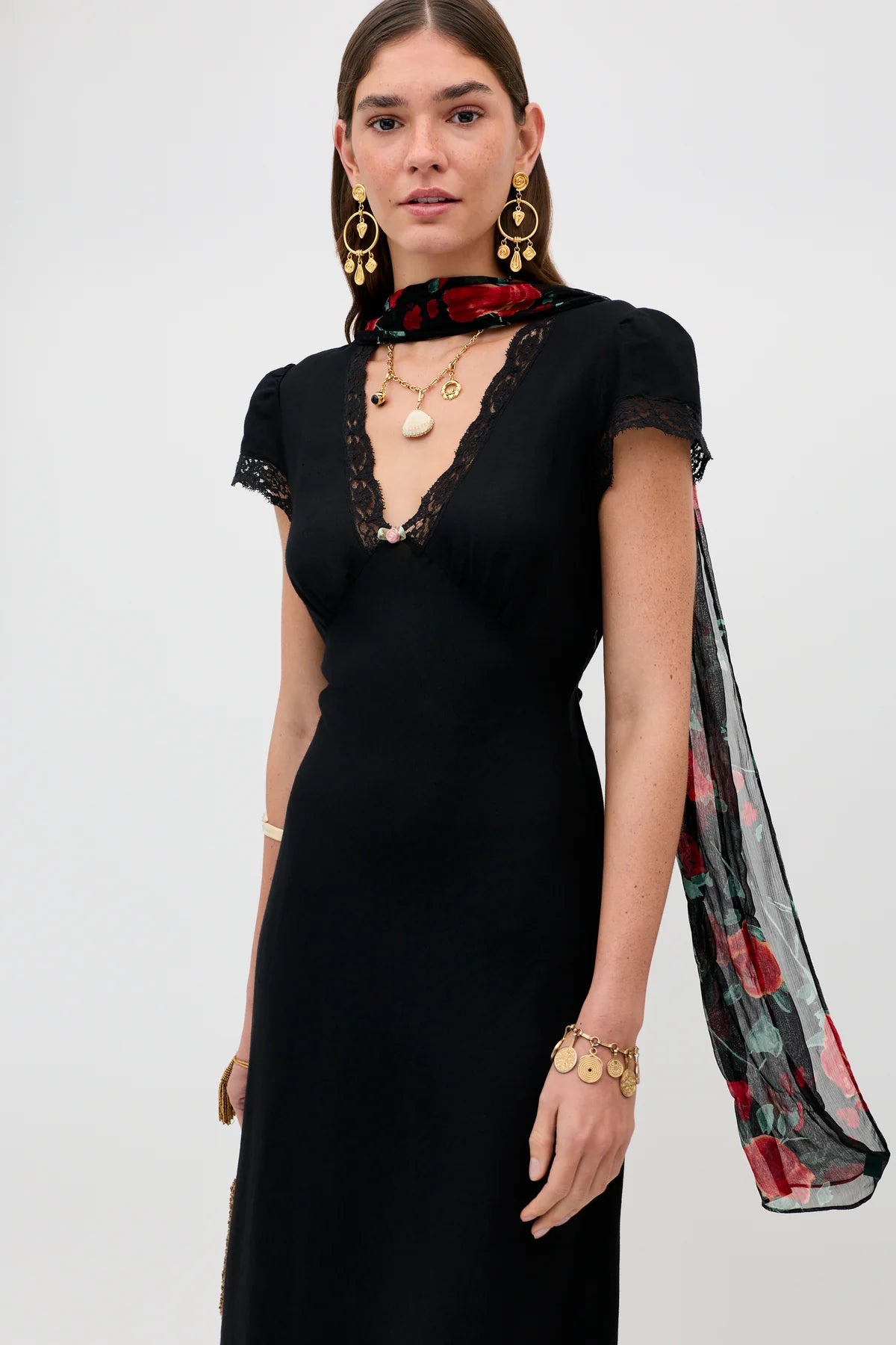 Clarice Linen Midi Dress Black