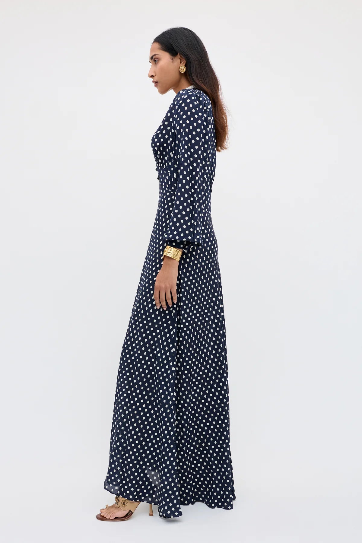 Emory Silk Maxi Dress Runway Spot Navy