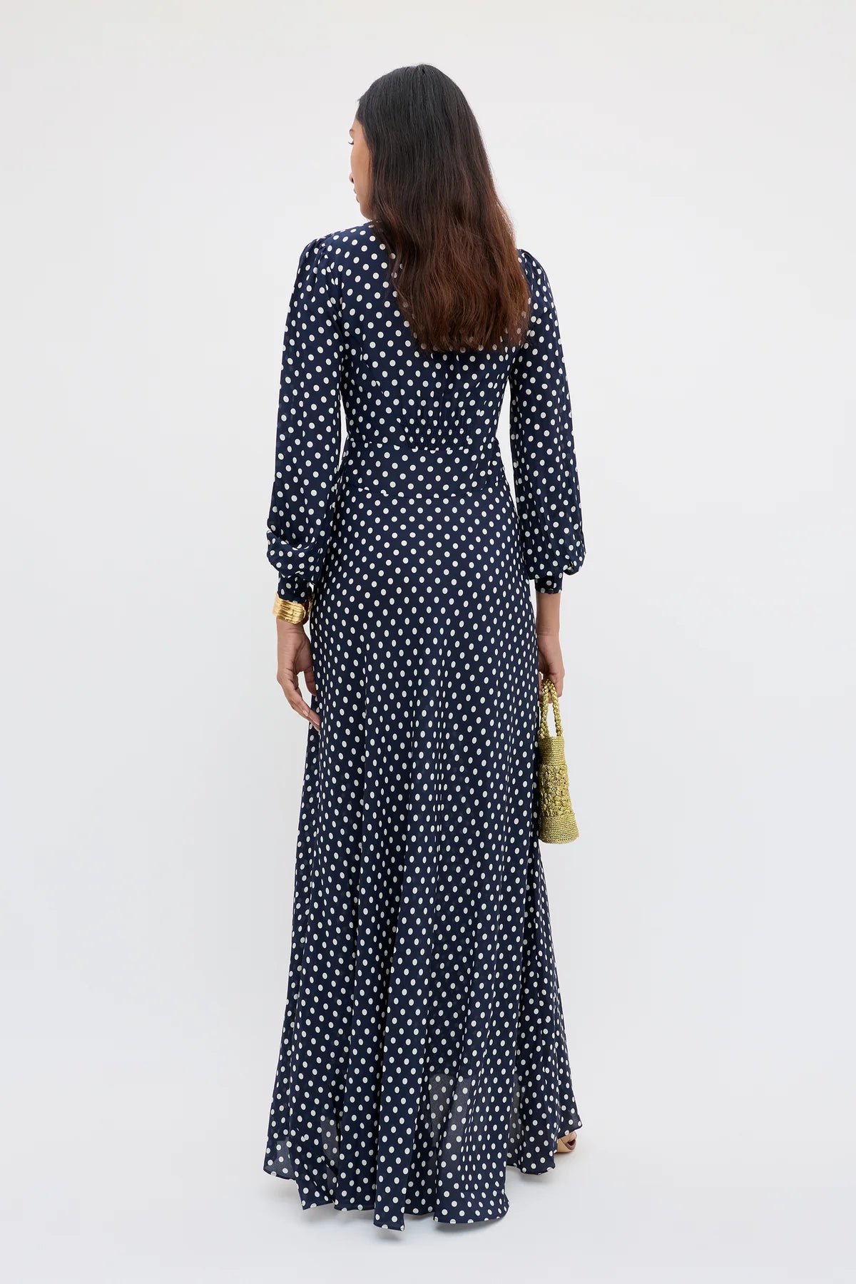 Emory Silk Maxi Dress Runway Spot Navy