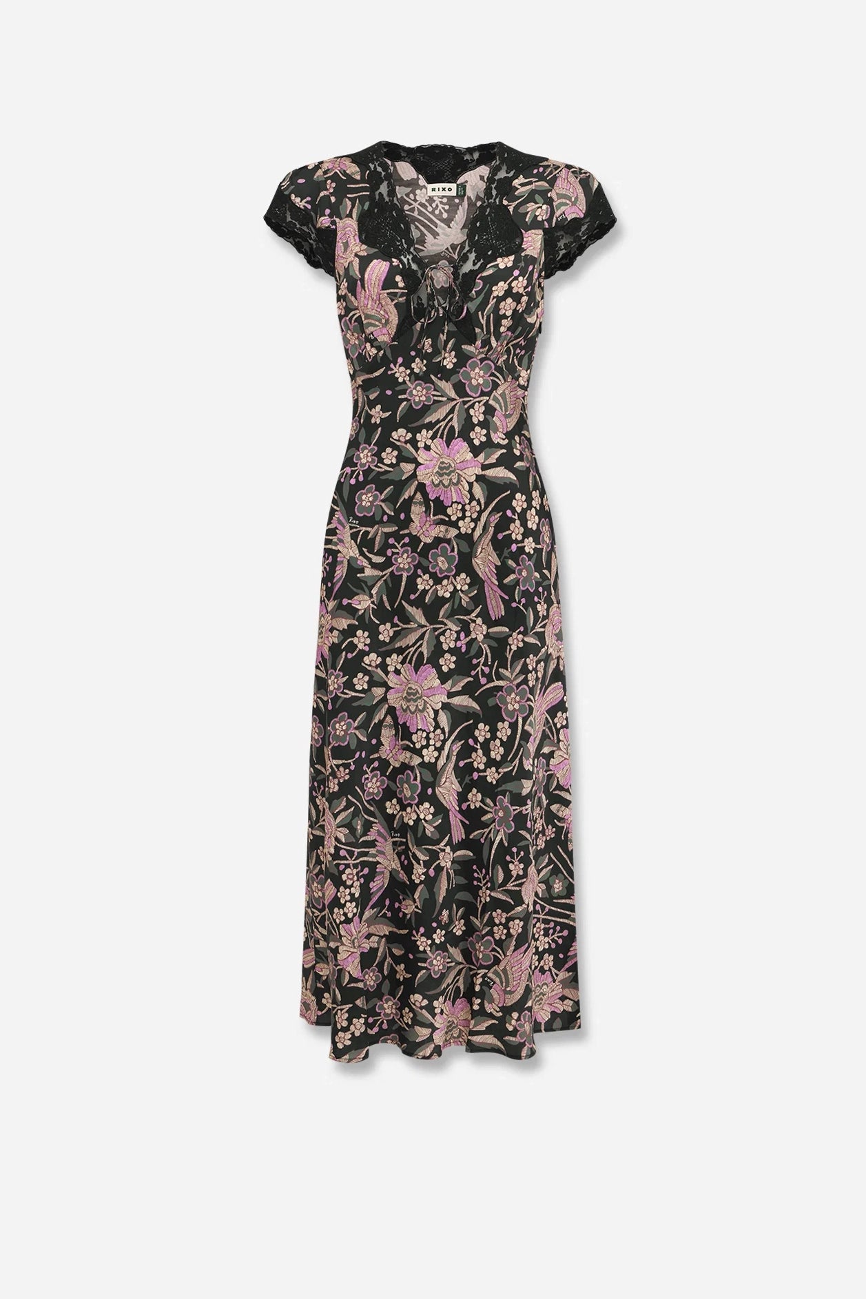 Rixo Amari Dress Kyoto Floral Black