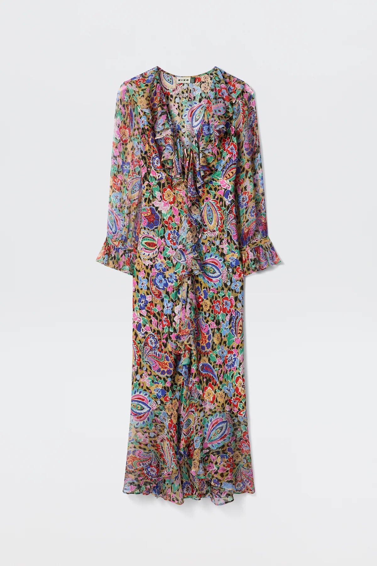 Gracye Midi Dress Cara Floral Leopard Brown