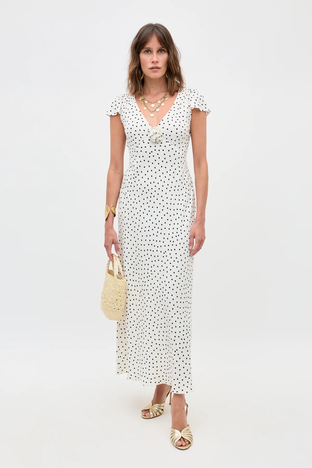 Cathy Dress Layla Dot Ivory