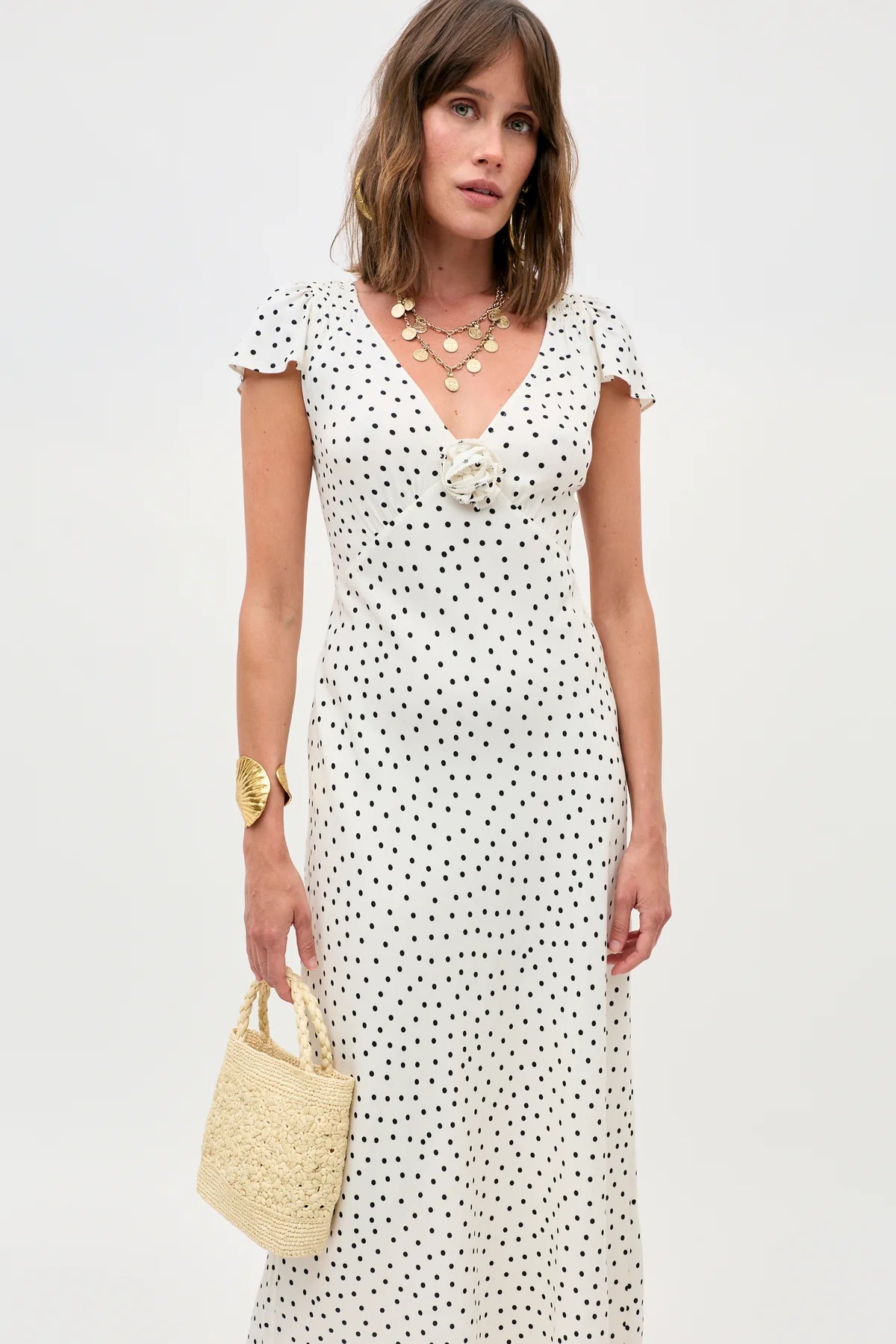 Cathy Dress Layla Dot Ivory
