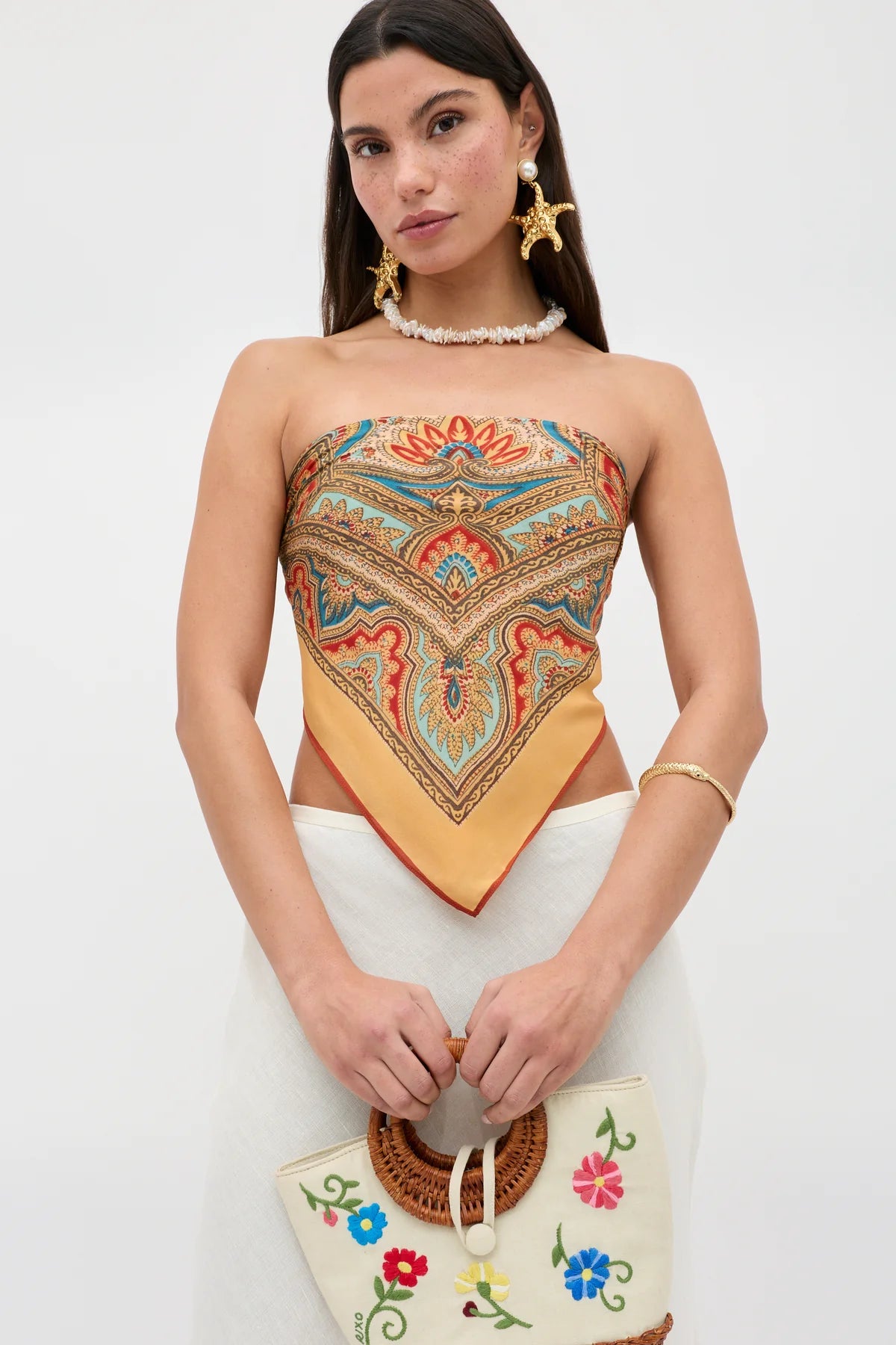 Menno Silk Scarf Paisley Golden