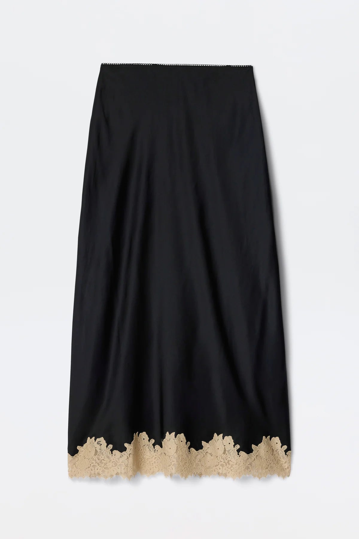 Matilde Satin Midi Skirt Black