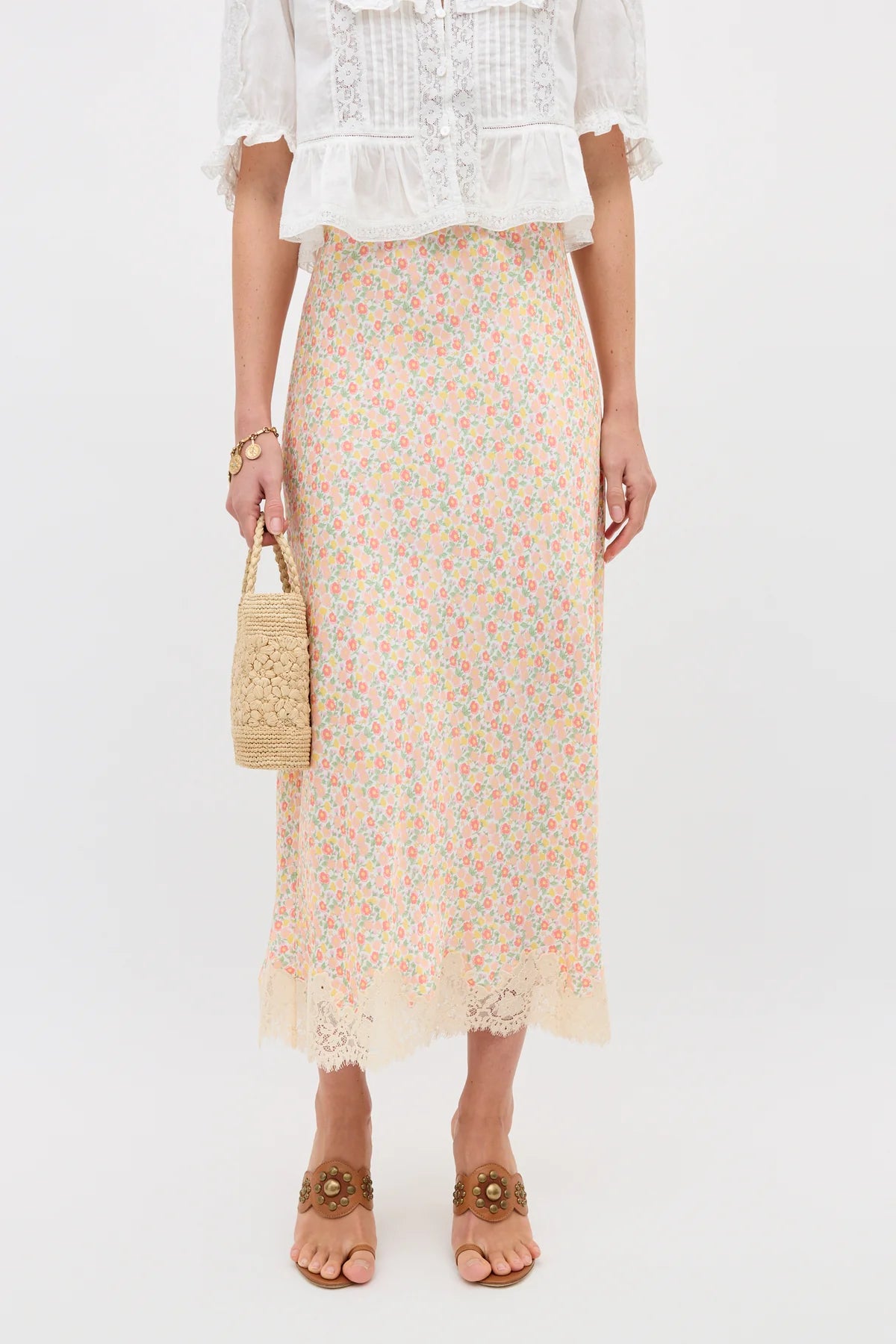 Matilde Satin Midi Skirt