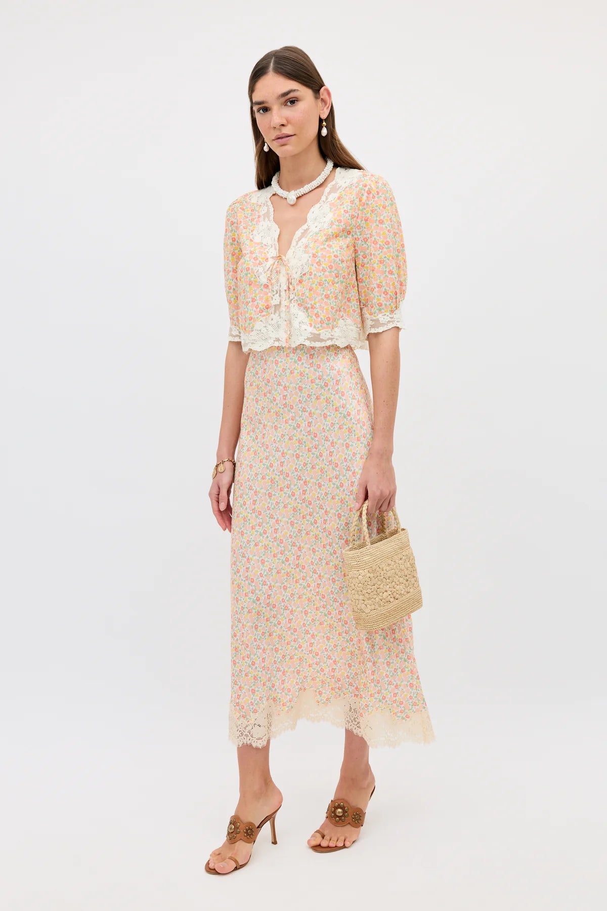 Matilde Satin Midi Skirt