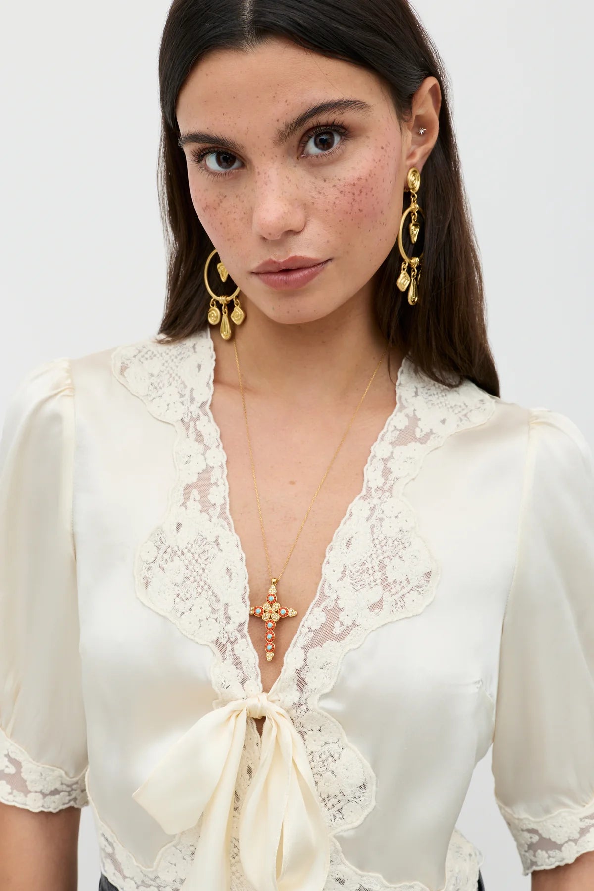 Amara Silk Satin Top Champagne