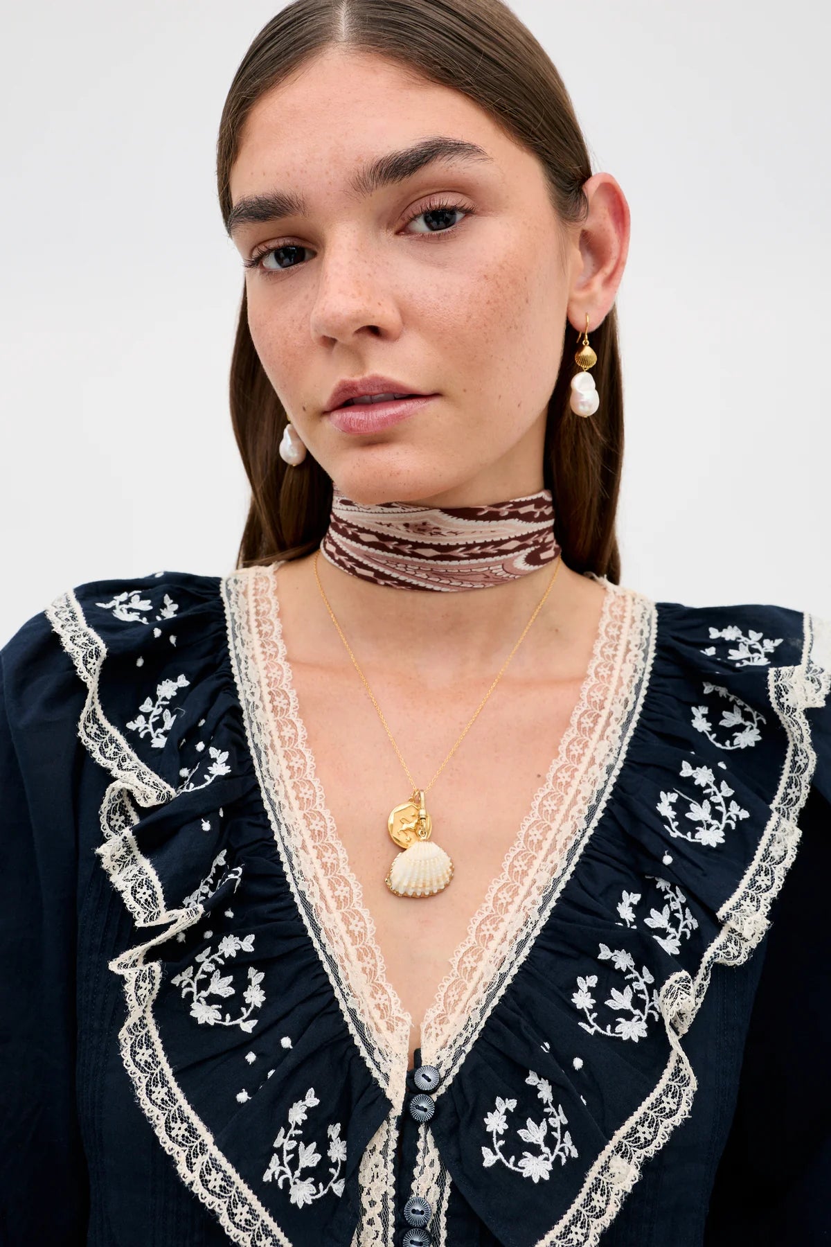 Solene Embroidered Cotton Blouse