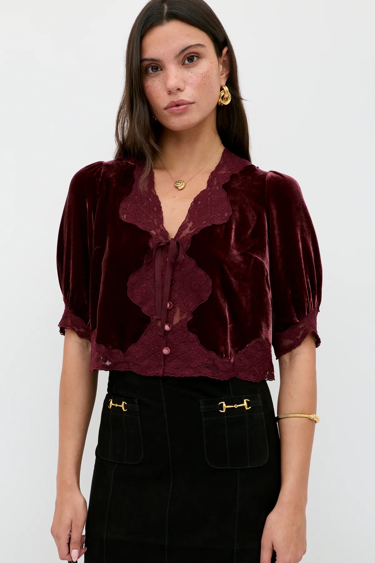 Rixo Ursula Top Bordeaux